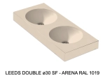 Plan vasque double lavabo circulaire ⦰ 30 cm sur mesure Largeur 100 à 201 x P 40 à 51 cm Finition lisse 10 couleurs au choix, Anti bactérien Résine Akrytan® Livraison Offerte.